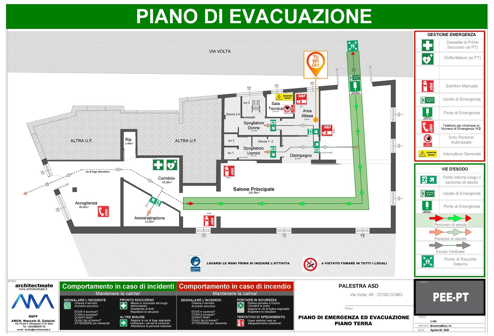 Esempio planimetria PEE a norma UNI ISO 23601:2024